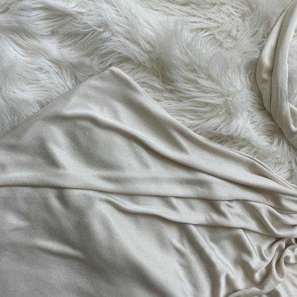 Women's Ivory/Off White/Cream Tie neck Draped fabric Halter Top - Picture 8 of 13